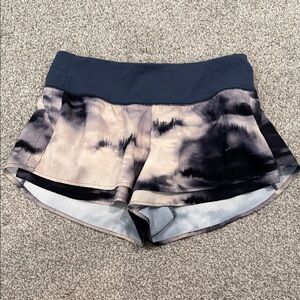 CALIA by Carrie Underwood Tie-Dye Athletic Shorts - Black and Cream